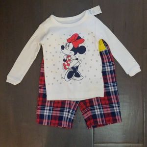 Baby Gap Minnie Plaid Holiday Pajamas sz 6-12m
